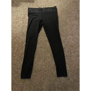 PINK Victoria's Secret Women's Black Yoga Leggings Size M Ankle Length